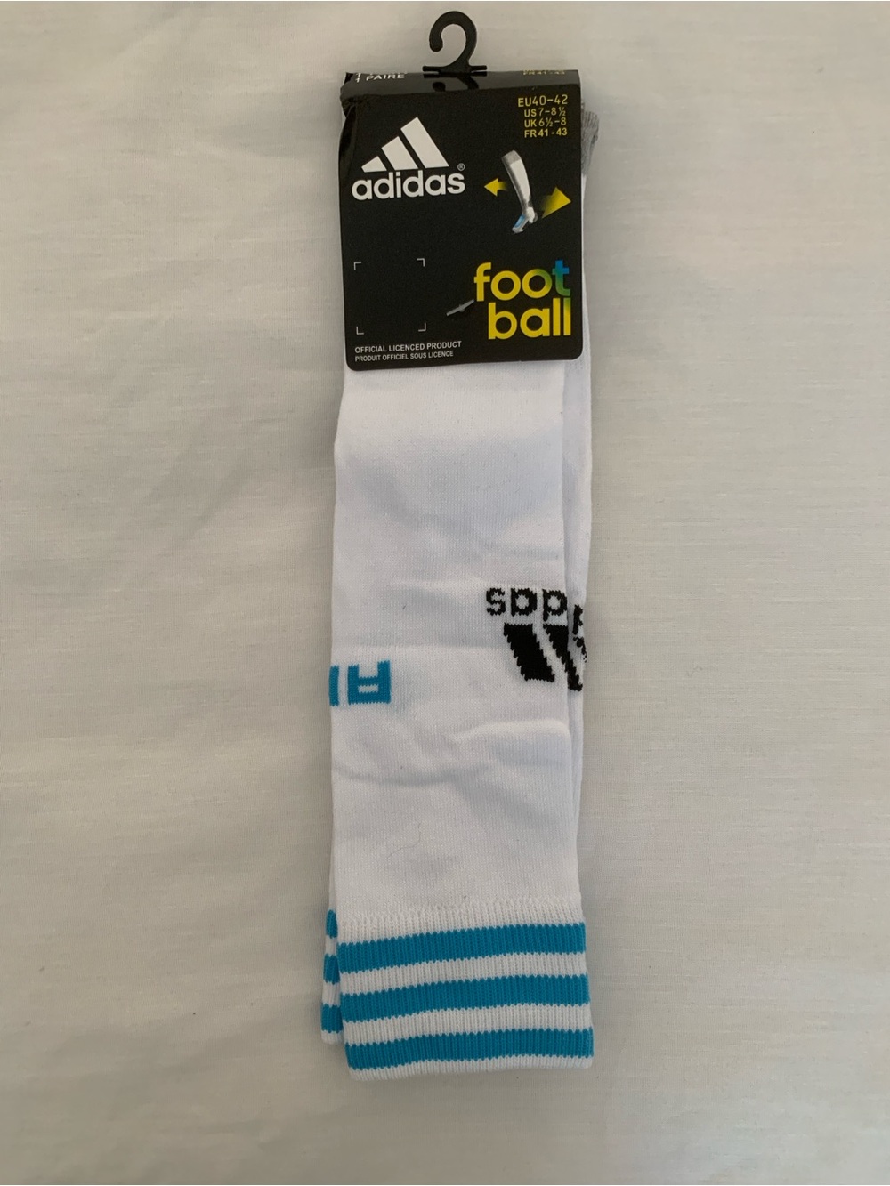 Adidas Argentina Soccer Socks L White Blue M7-8.5 W6-8